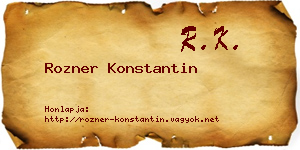 Rozner Konstantin névjegykártya